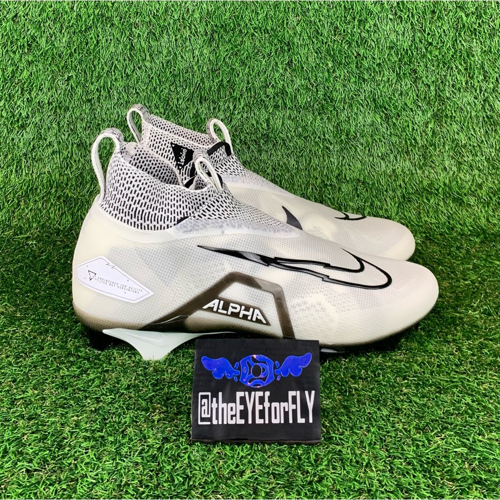 NEW Nike Alpha Menace Elite 3 Football Cleats White Black CT6648-100